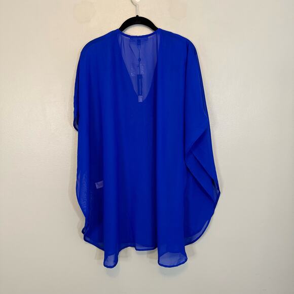 Club Z Collection Swimwear Cover Up Kaftan Dress XL Royal Blue Embellished NWT - Picture 2 of 8